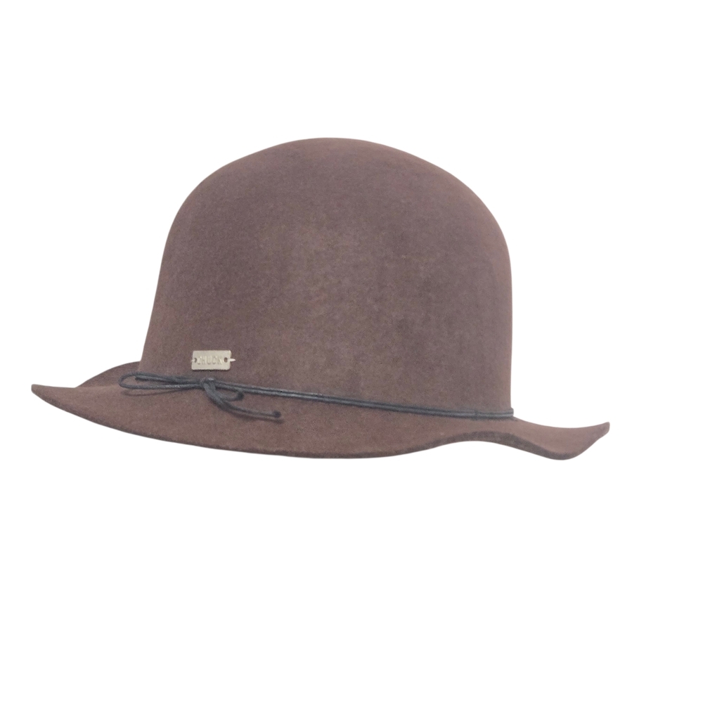Chuck Women's Pure Wool Solid Color Bow Round Cloche Cap Hat S/M